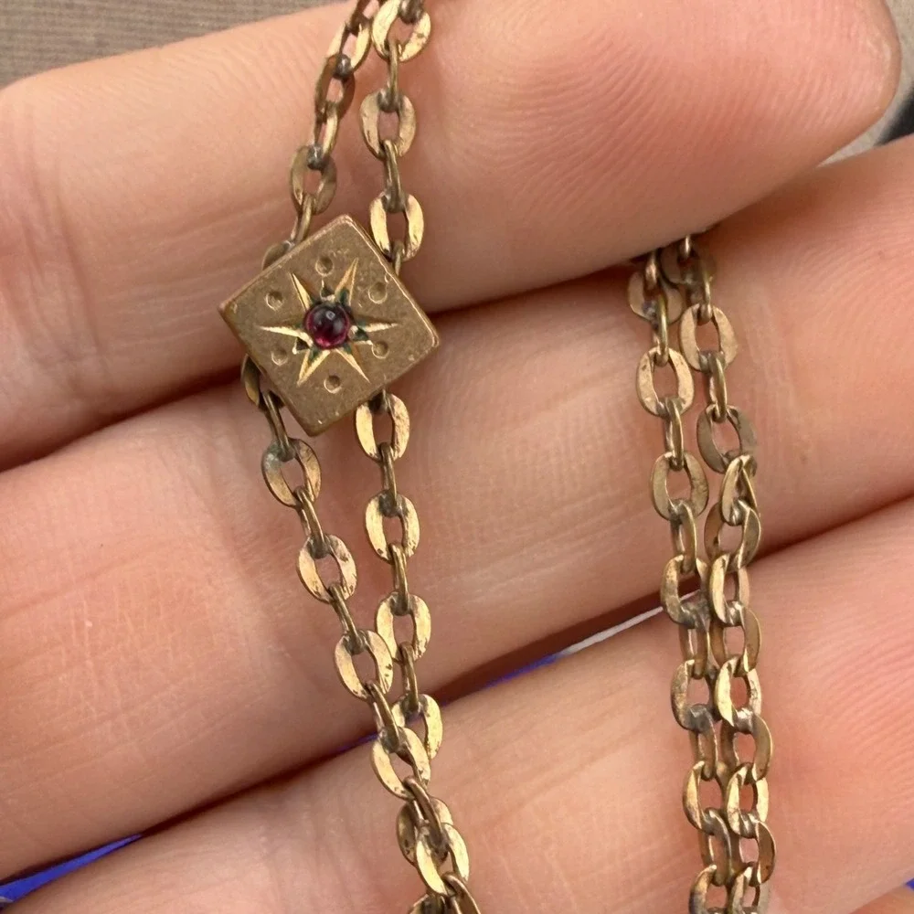 Vintage Gold Filled Watch Chain Fancy Slider Signed Lynn &Co 48